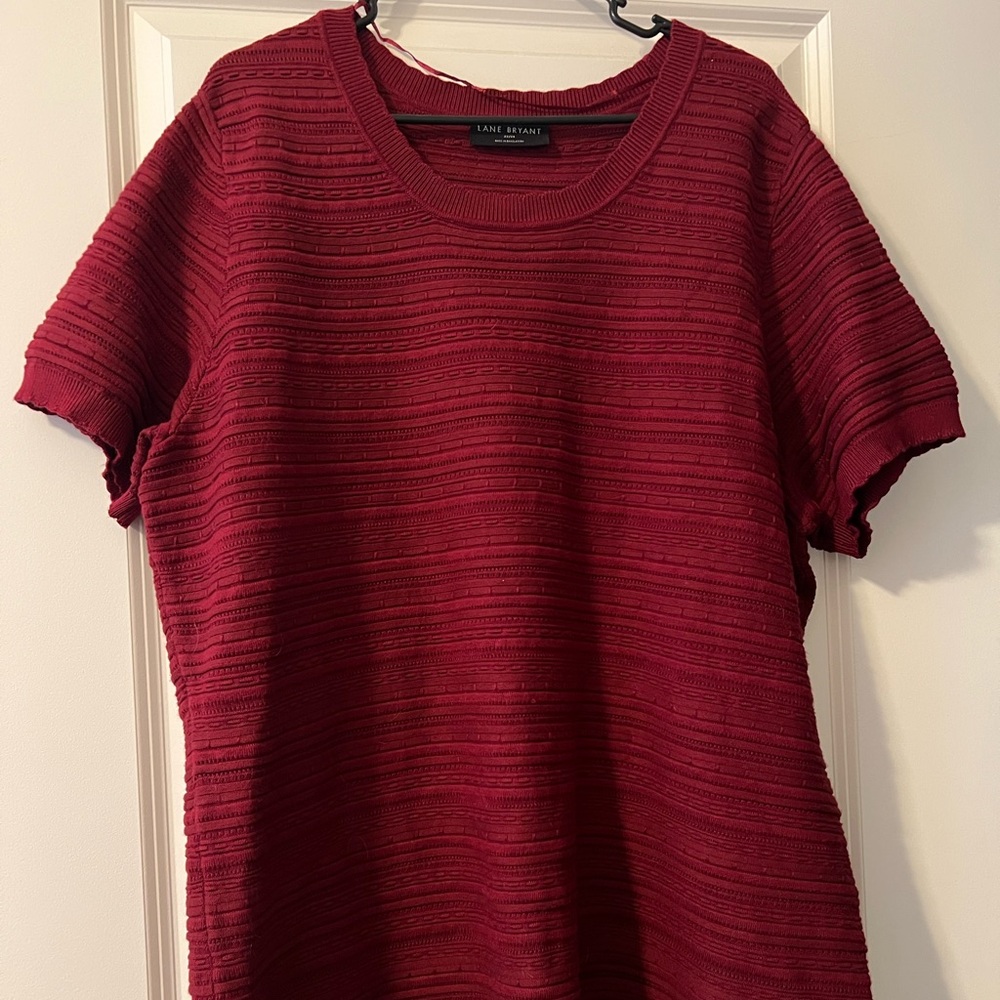 Red Short Sleeve Sweater